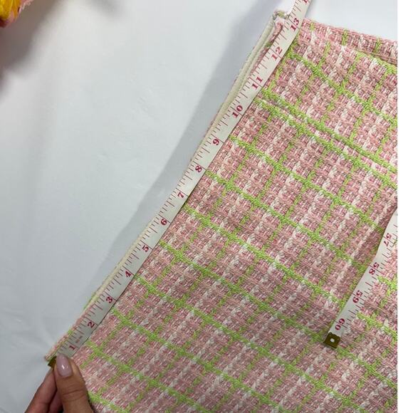 Zara Skort Tweed Shorts Skirt Pink Green Pastel Mini Viral Spring Summer Sz XS - Picture 6 of 6